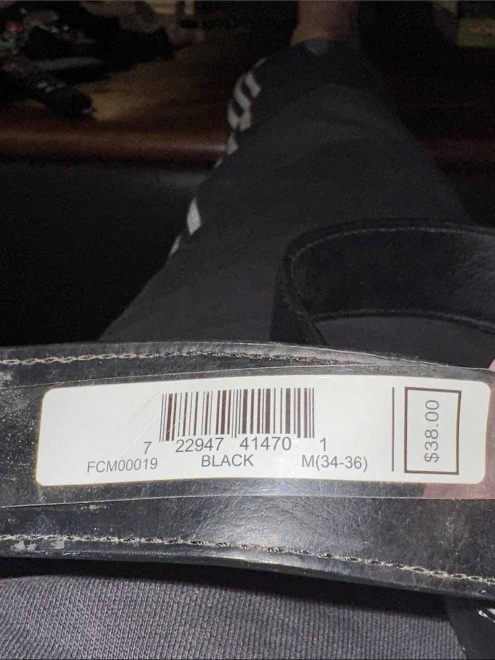 Frye & Co Mens Black faux Leather Belt
